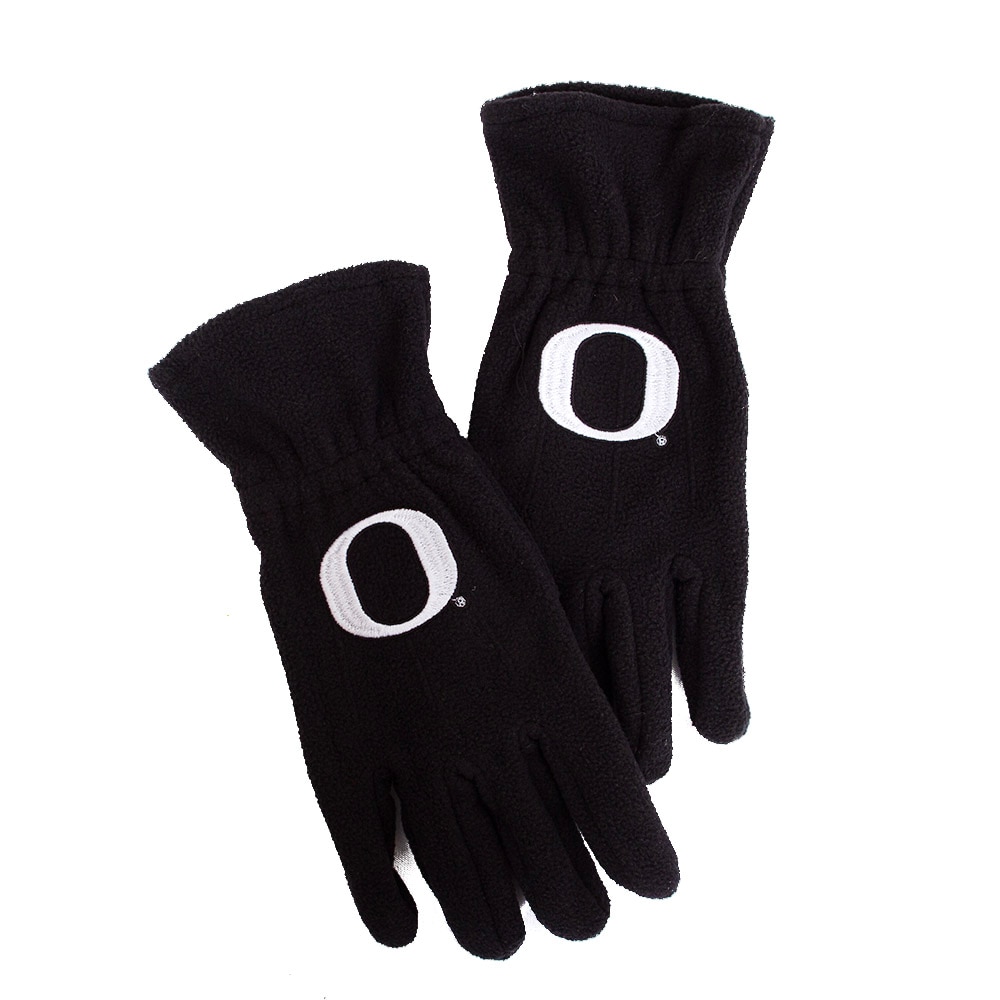 Classic Oregon O, Black, Gloves, Polyester Blend, Accessories, Unisex, Donegal Bay, Fleece, Texting Finger, Palm Pad, 923883